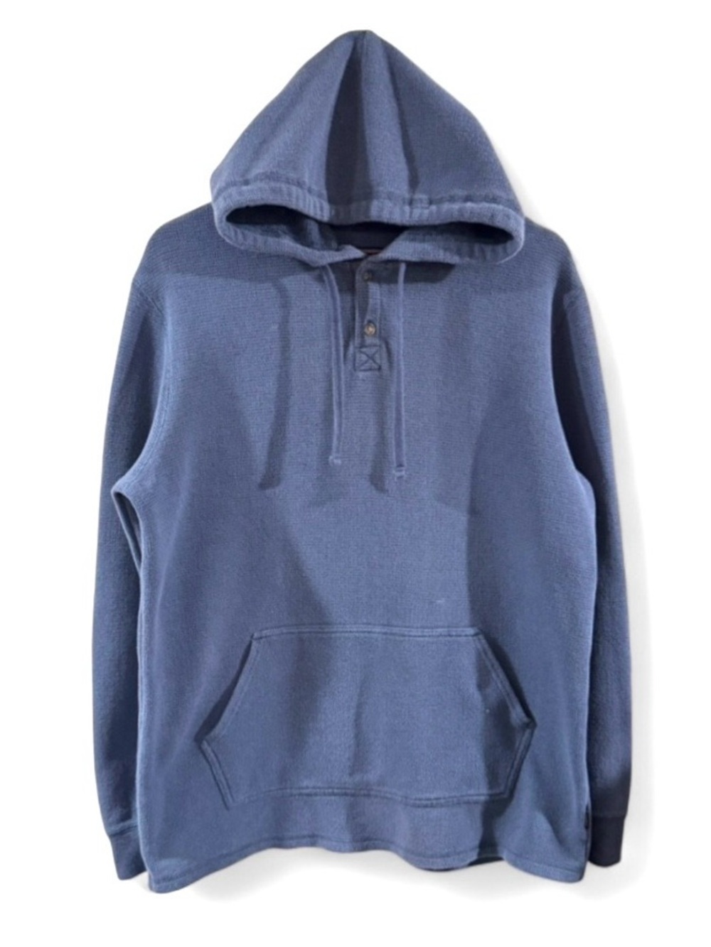 Y2K O’Neill Blue Pique Henley Hooded Sweatshirt Size Men’s Large